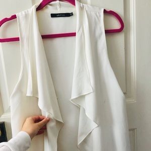 Ark & Co White Ruffled Vest